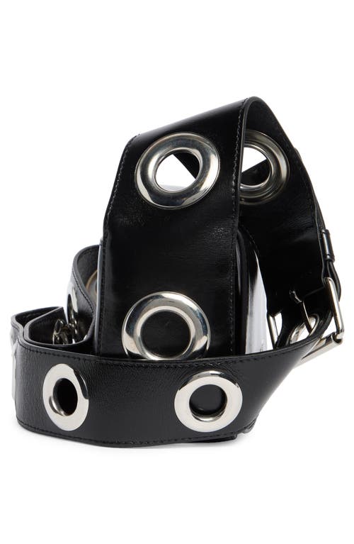 Moschino Metal Logo Crossbody Shoulder Bag In Black