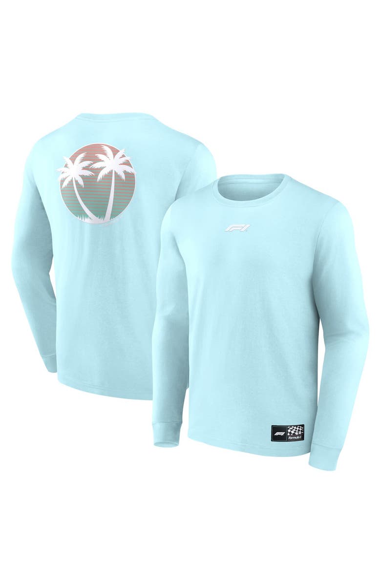 FANATICS Men's Fanatics Branded Aqua Formula 1 Merchandise Beach Club Long Sleeve T-Shirt, Main, color, 