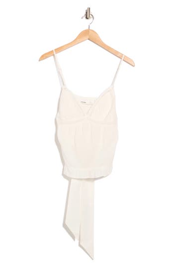 Elodie Embroidered Tie Back Tank Top In Neutral