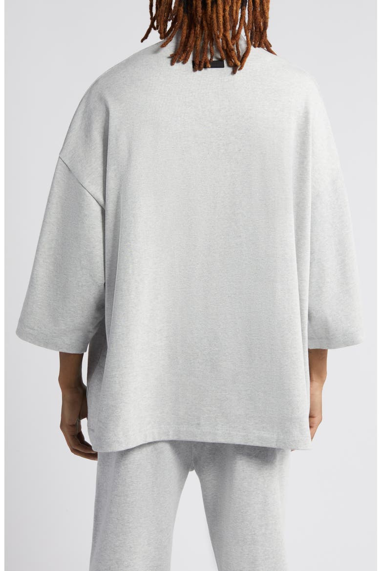 Oversize V-Neck Football T-Shirt, Alternate, color, LIGHT HEATHER GREY