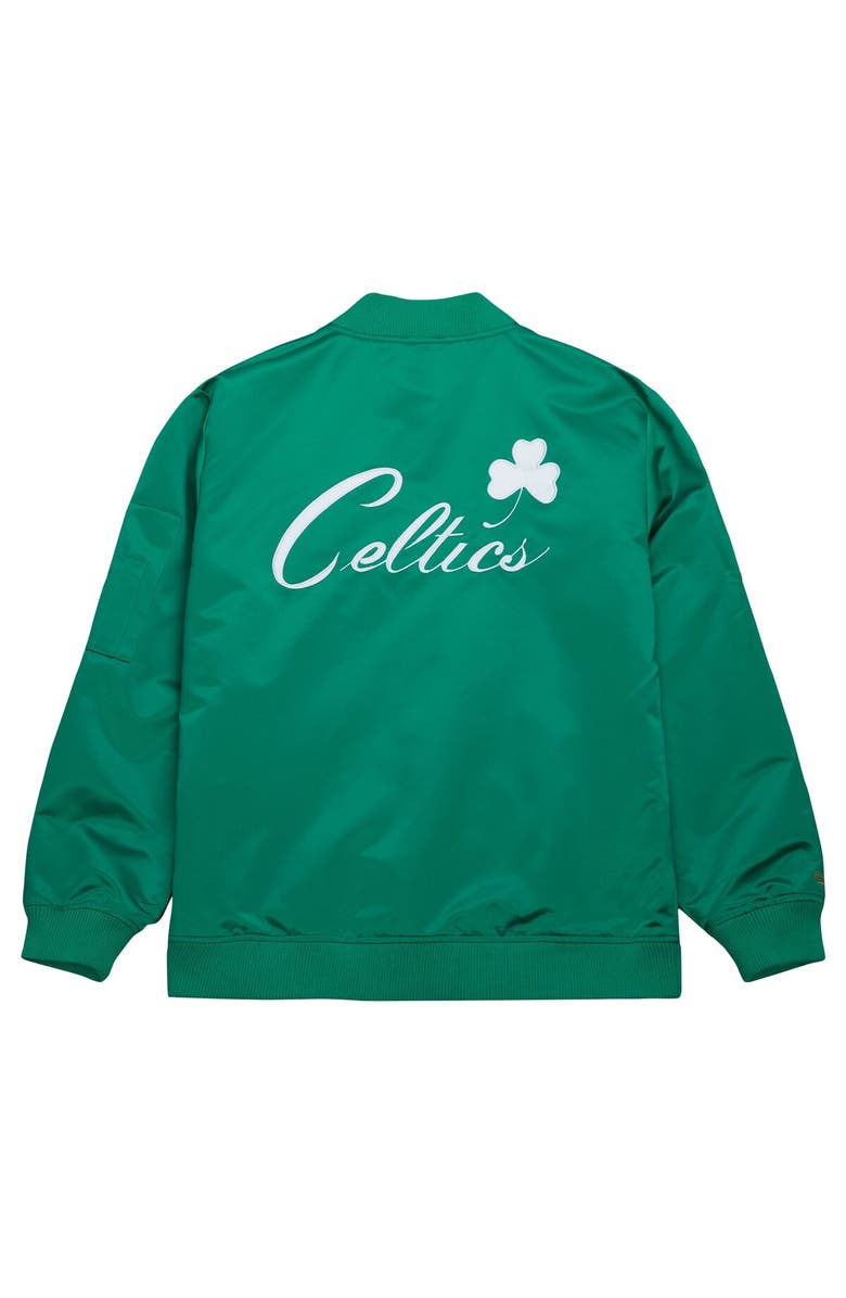 Mitchell & Ness Men's Mitchell & Ness Kelly Green Boston Celtics Hardwood Classics Vintage Logo Full-Zip Bomber Jacket, Alternate, color, 