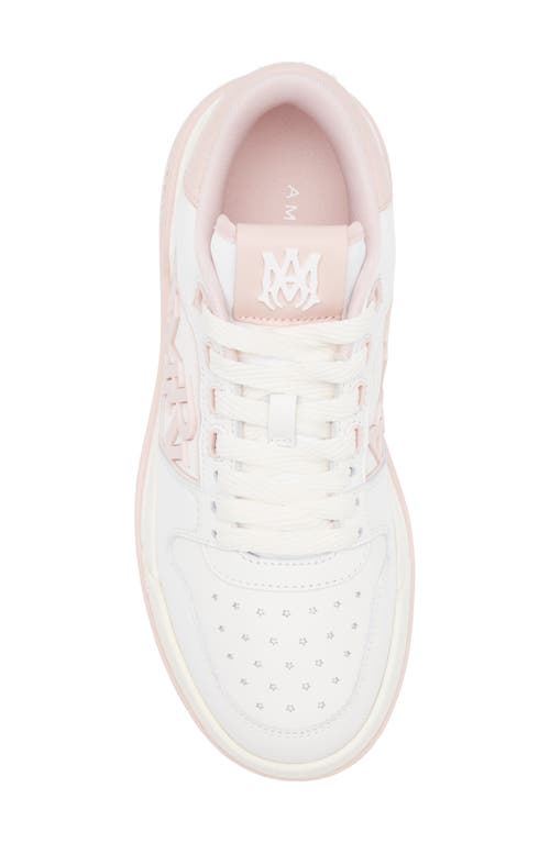 Amiri Classic Low Sneakers In White Leather In White Pink