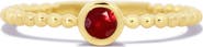 The Lovery Fine Jewelry Gold Beaded Ruby Ring