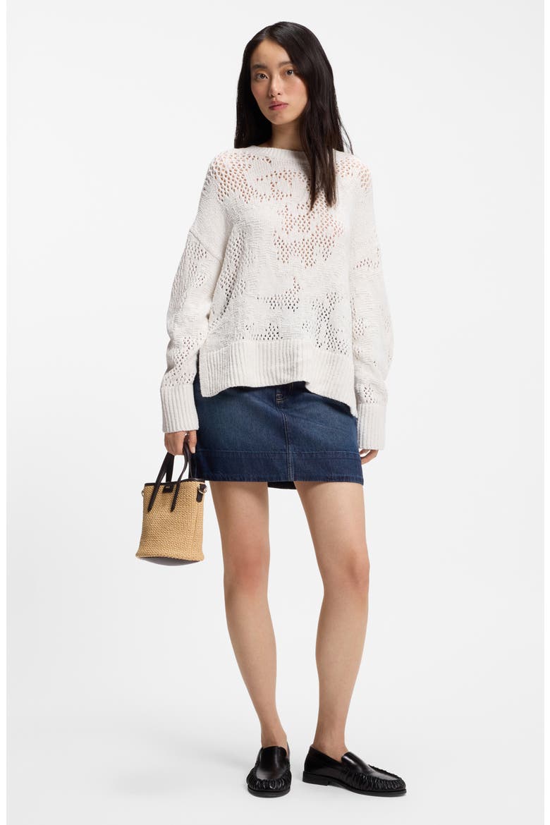 Denim Miniskirt, Alternate, color, DARK BLUE