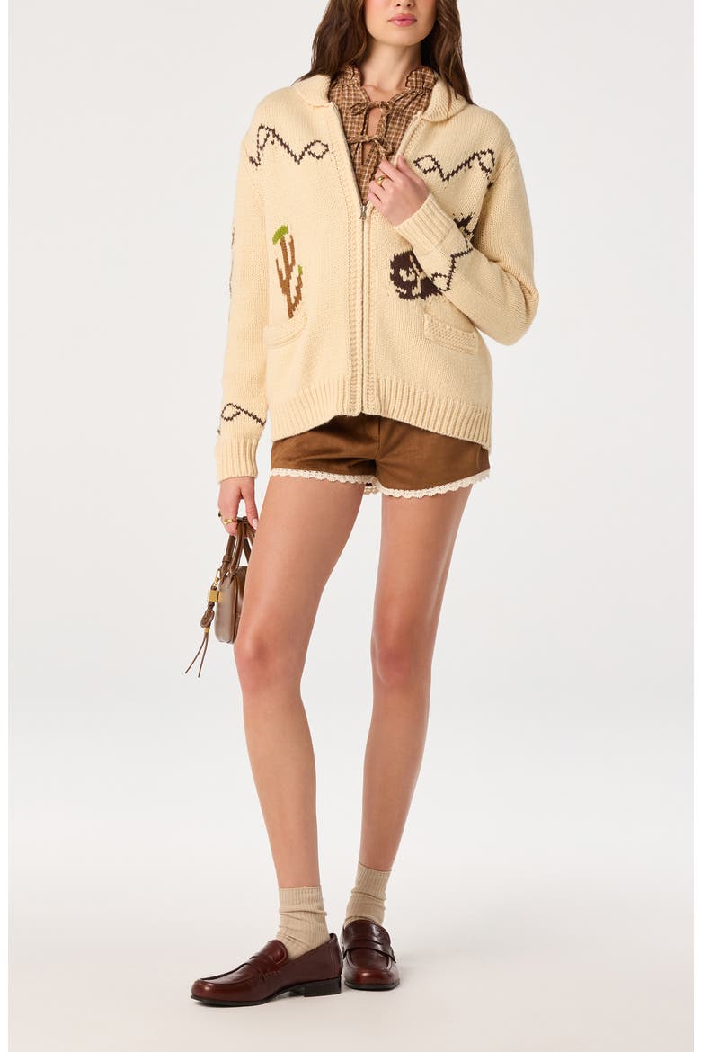Ivy Zip Cardigan, Alternate, color, VINTAGE CREAM