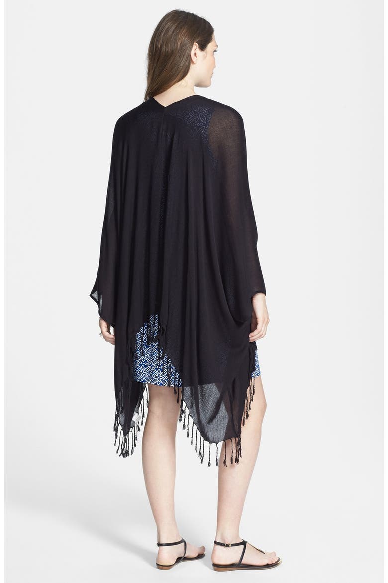 'Tama' Fringed Wrap, Alternate, color, BLACK