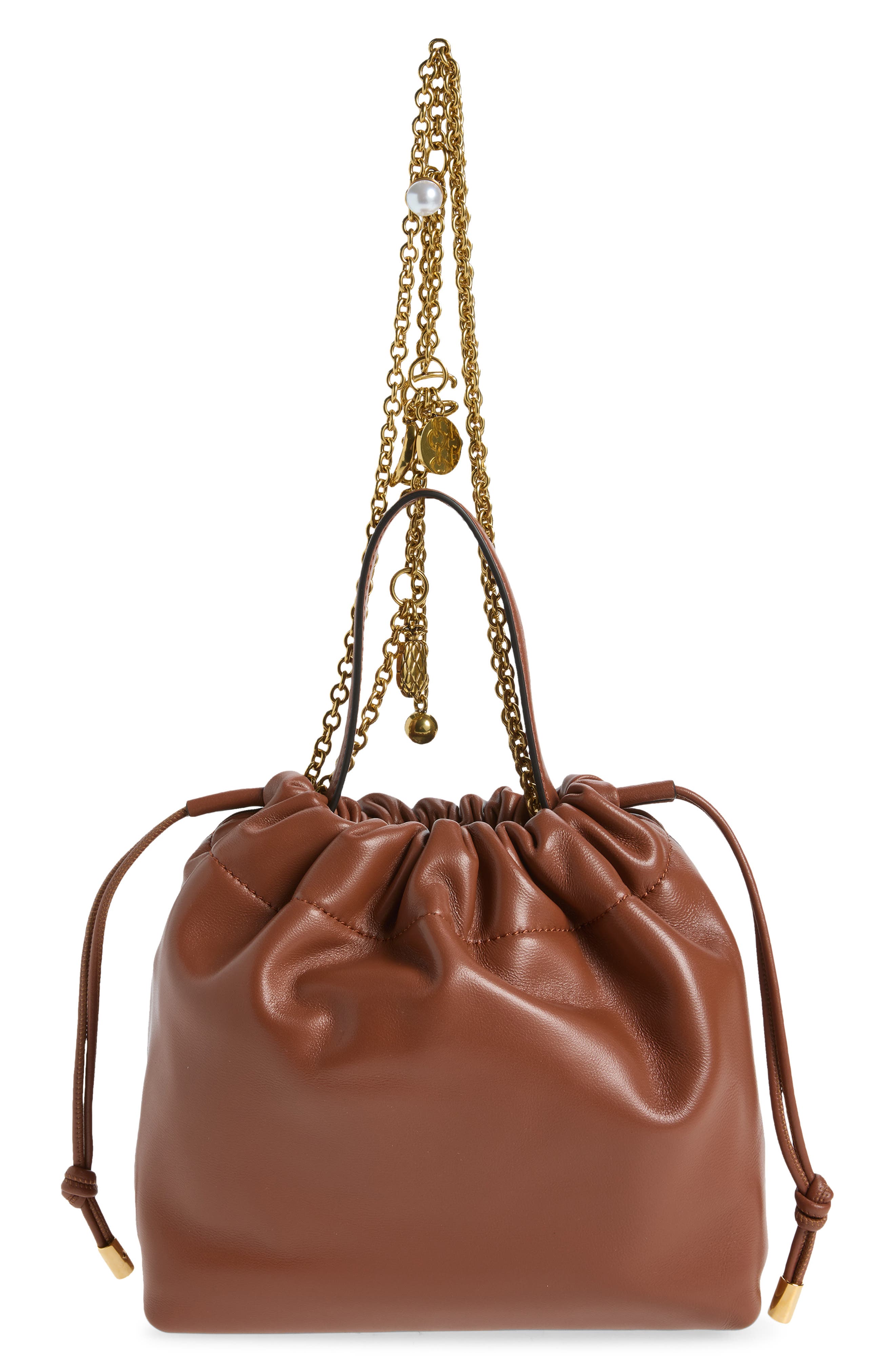 Mini Icons Leather Shoulder Bag, Alternate, color, BLUSHY BROWN