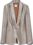 ST. JOHN Shawl Collar Lamé Suiting Jacket