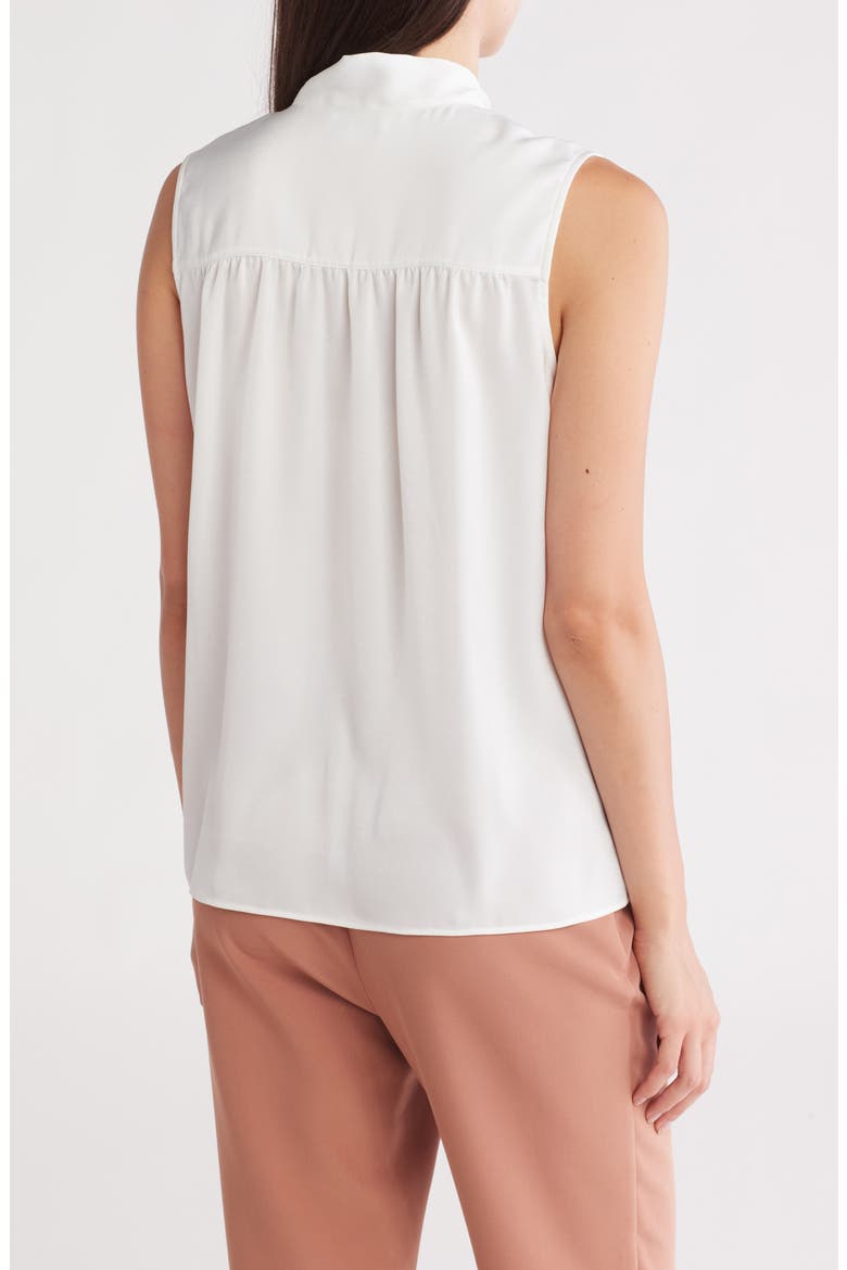 Tie Front Sleeveless Top, Alternate, color, EGGSHELL