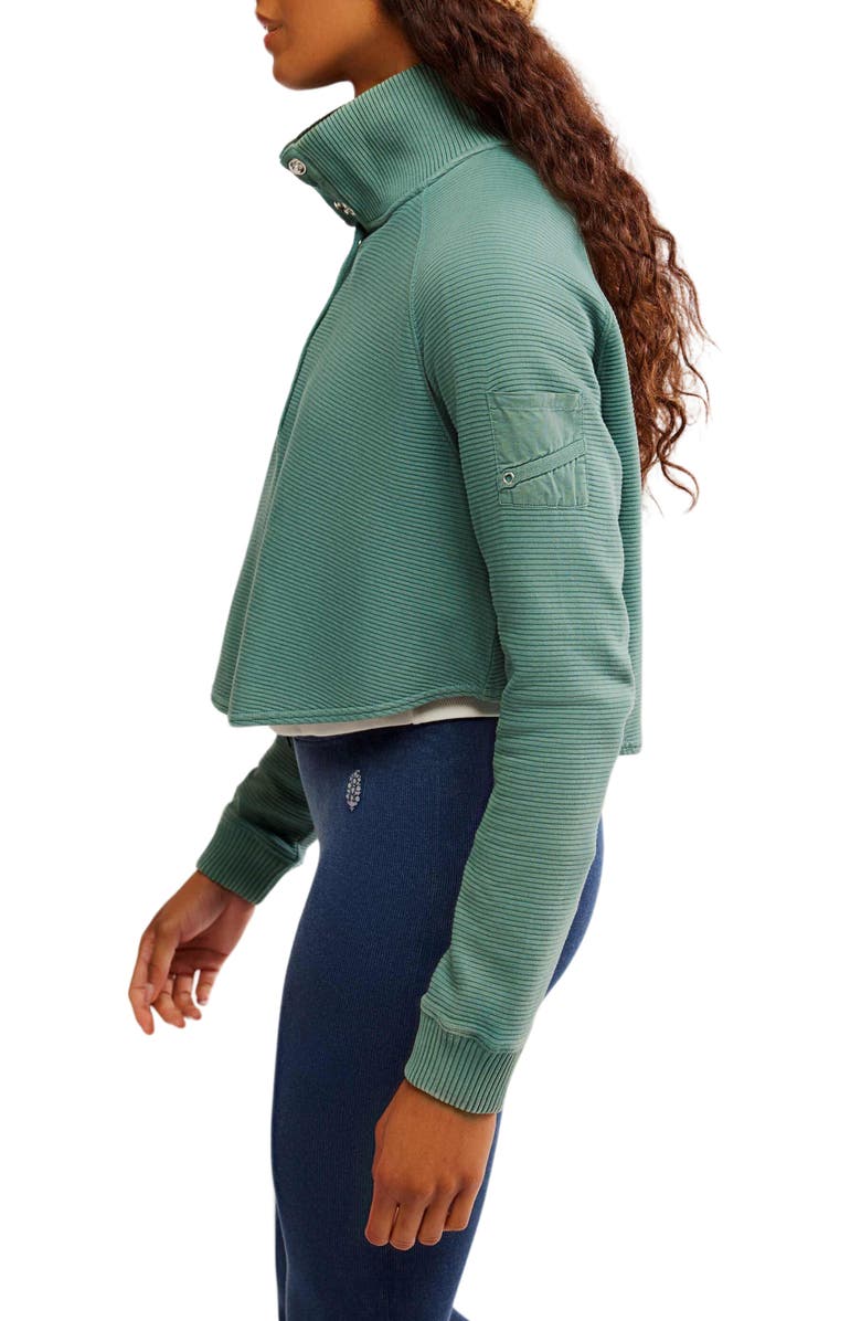 Free People FP Movement So Fly Cotton Henley Top, Alternate, color, Midnight Jade