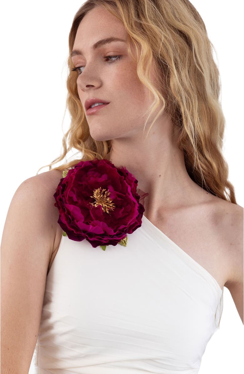 Helena Simon The Magenta Peony Floral Brooch, Alternate, color, Magenta