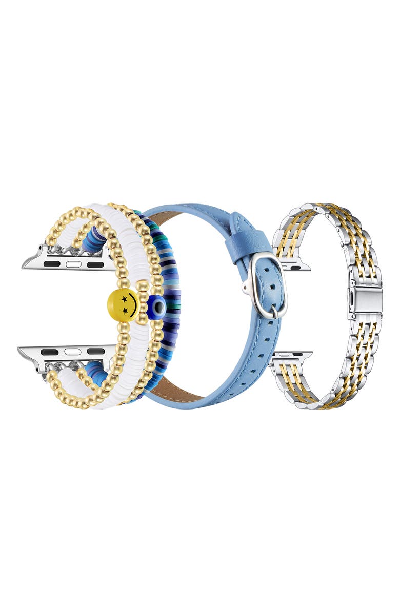 The Posh Tech Set of 3 Apple Watch<sup>®</sup> Watchbands, Main, color, Multi Pack