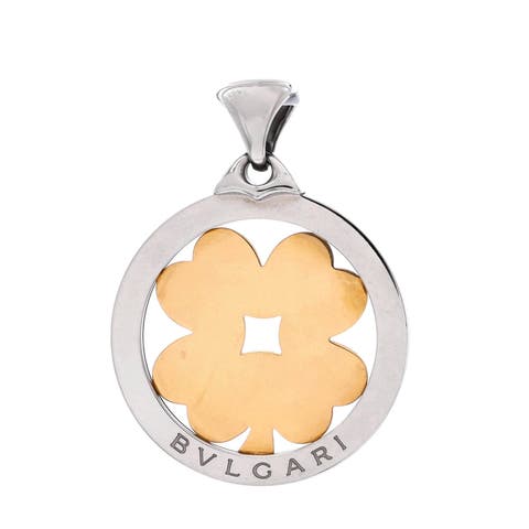 Tondo Clover Pendant Pendant & Charms Stainless Steel with 18K Yellow Gold