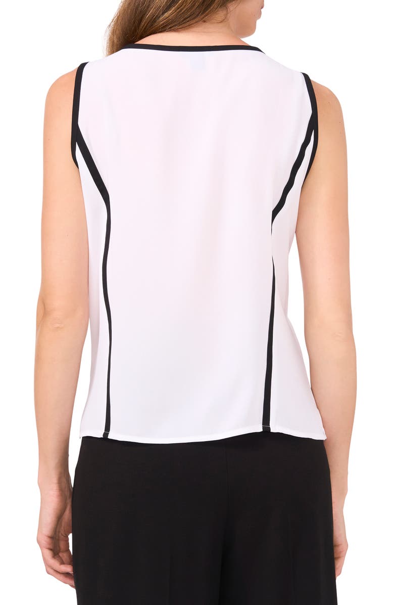 Halogen<sup>®</sup> Tipped Sleeveless Top, Alternate, color, Bright White