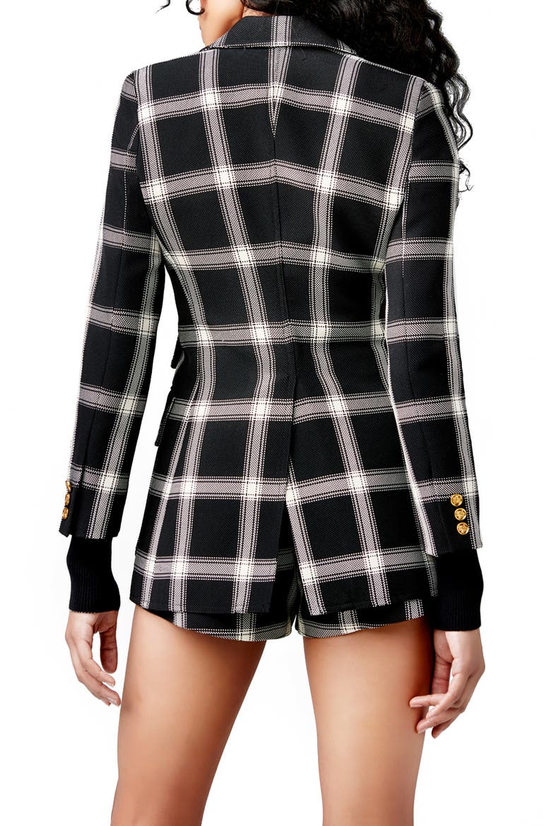 Birkin Rib Cuff Blazer, Alternate, color, BLACK GRID