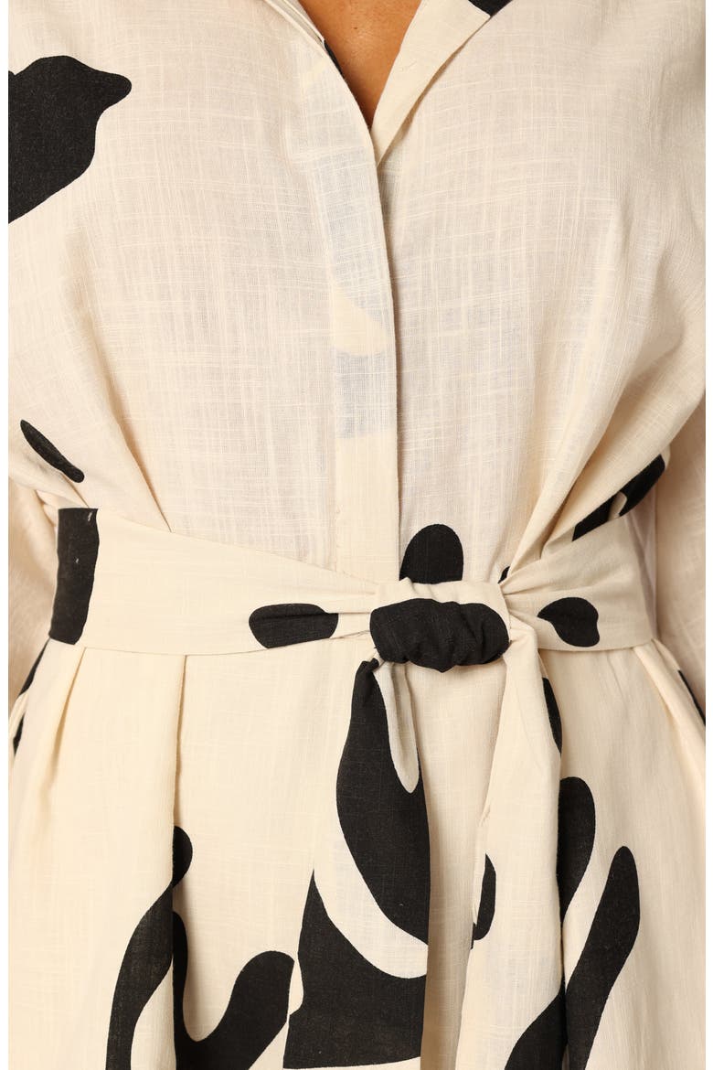Kellie Abstract Print Cotton Romper, Alternate, color, BEIGE BLACK