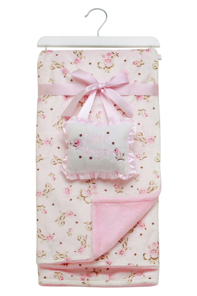 Little Angel Blanket and Pillow Set, Main, color, PINK