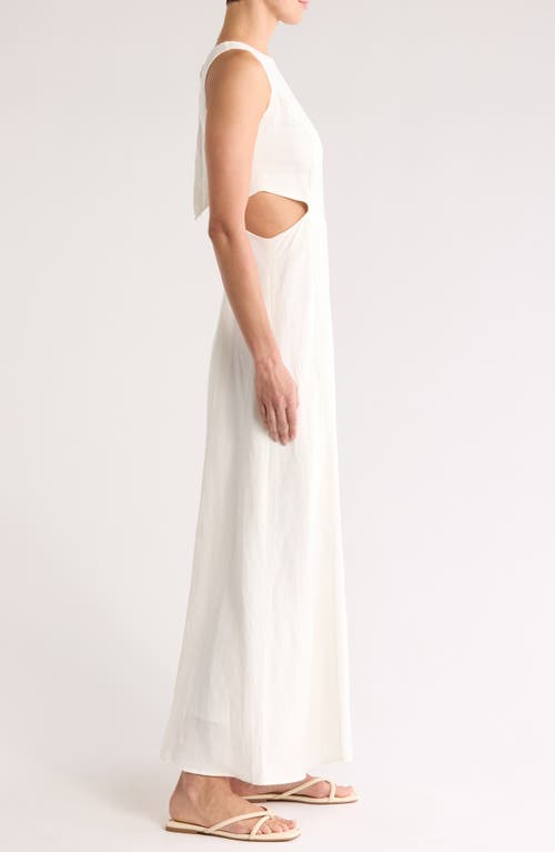 Boamar Bessie Linen Blend Cover-up Maxi Dress In Marfil