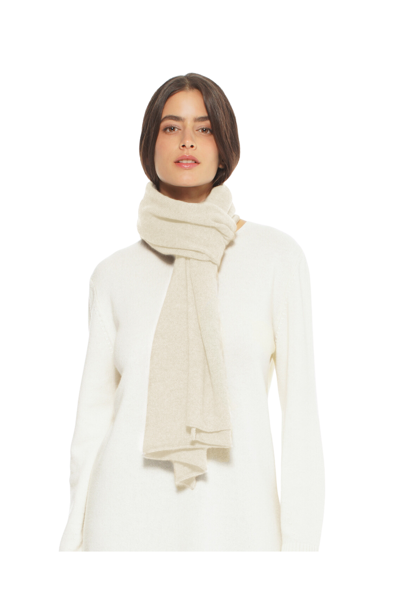 Monticelli Cashmere Pure Cashmere Cloud-Soft Scarf, Main, color, Milk White