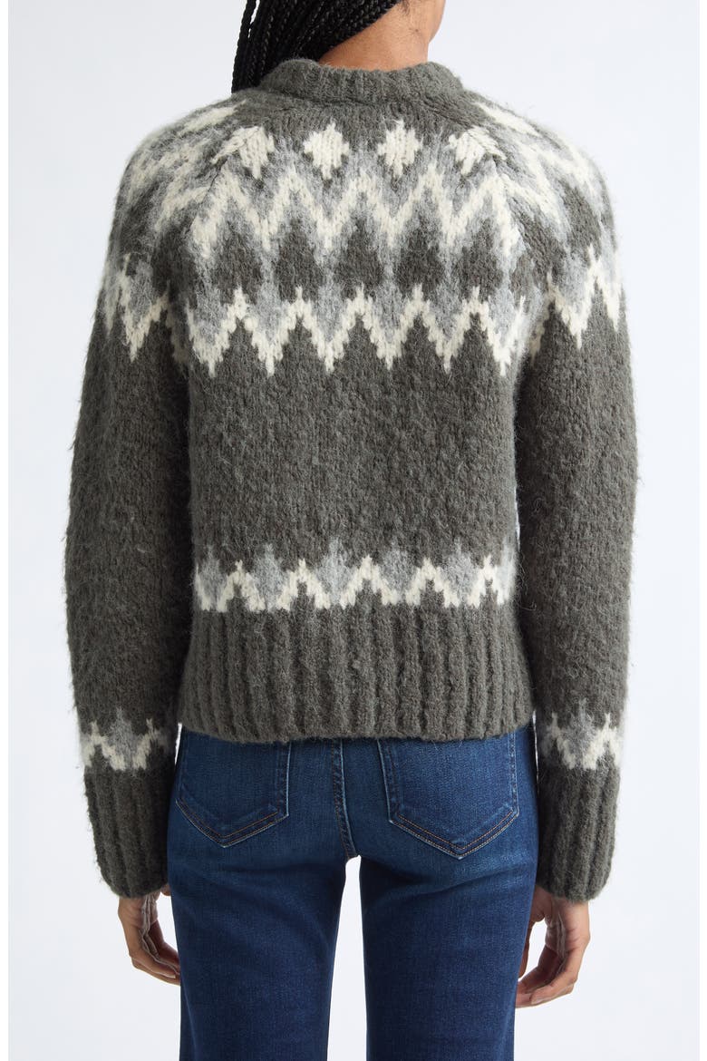 Christina Fair Isle Cardigan, Alternate, color, GREEN SHADOW MULTI