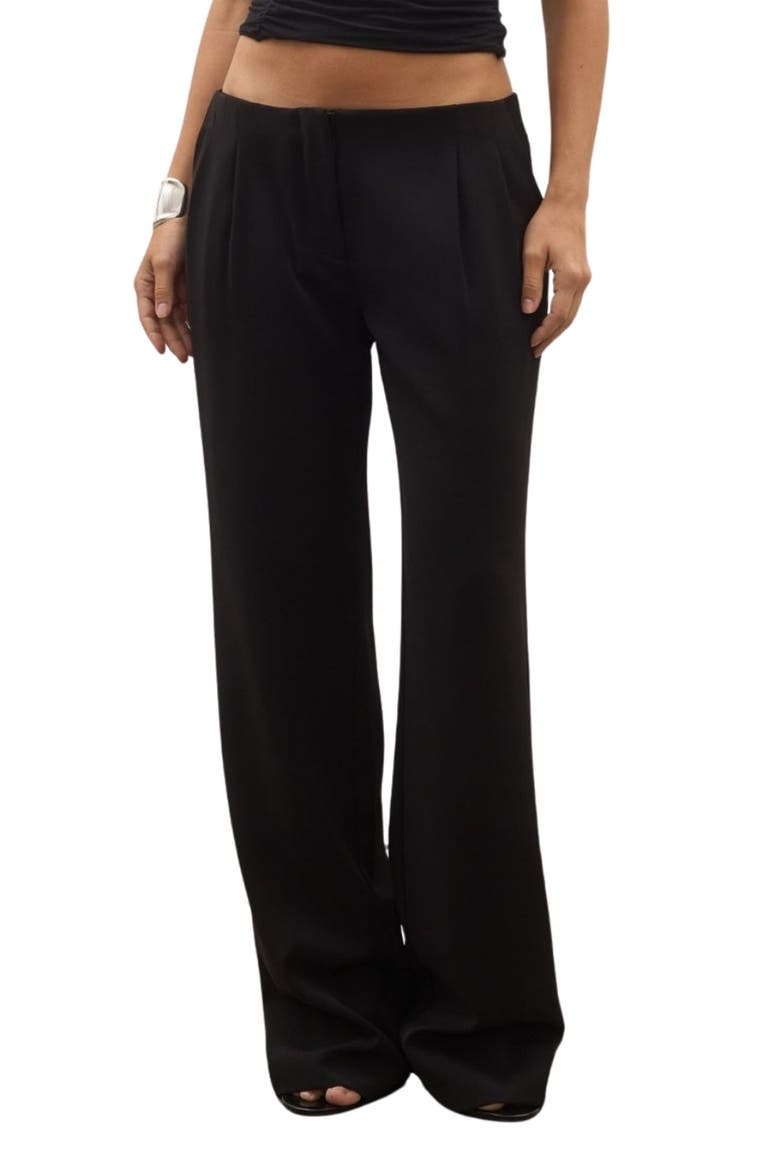 Pietra Low Waist Wide Leg Trousers, Main, color, BLACK