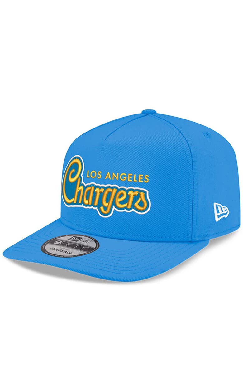 New Era Men's New Era Powder Blue Los Angeles Chargers Charger Power A-Frame 9FIFTY Snapback Hat, Alternate, color, Powder Blue