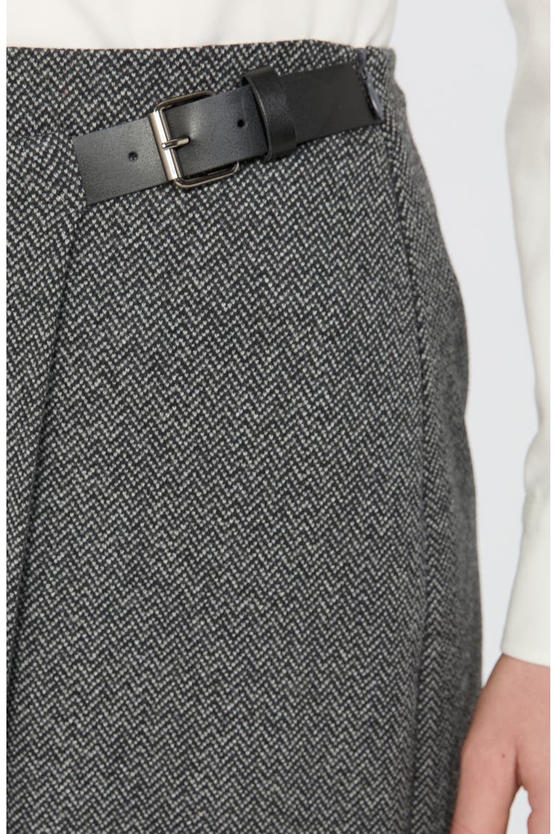 Petali Buckle Detail Jersey Midi Skirt, Alternate, color, MEDIUM GREY