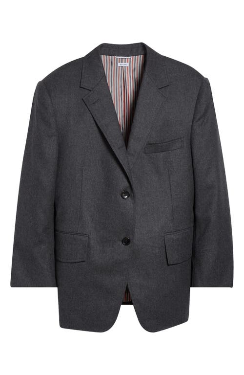 Thom Browne Oversize Wool Flannel Blazer In Black
