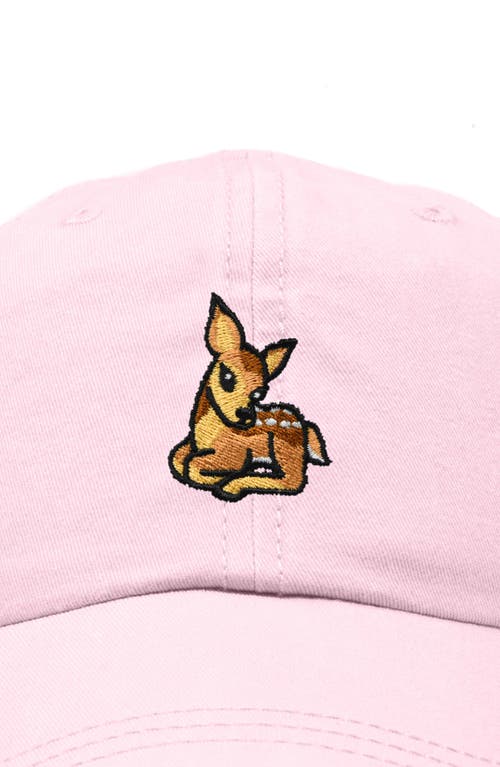Shop Dalix Fawn Embroidered Outdoor Cap In Washed Pink