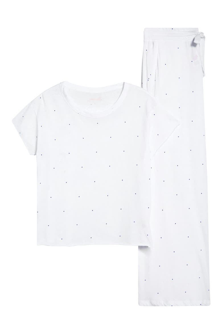 Jada Organic Cotton Pajamas, Alternate, color, WHITE NAVY SPOT