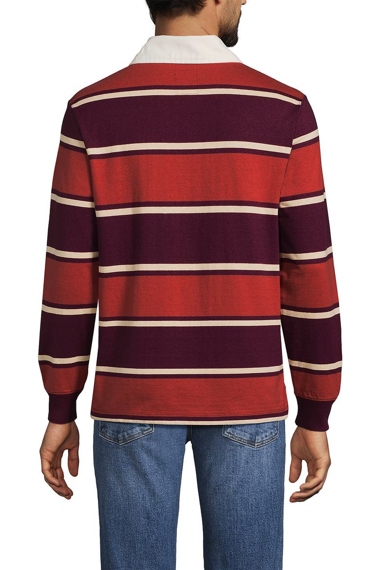 Long Sleeve Rugby Shirt, Alternate, color, Rich Burgundy/Bourbon Stripe