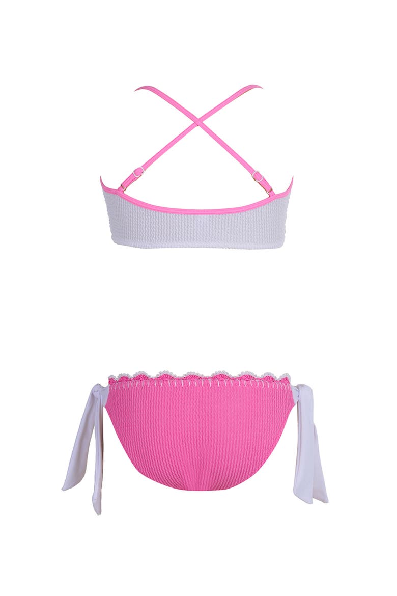 Textured Embroidery Edging Two Piece Bikini, Alternate, color, White