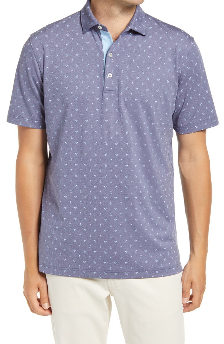 johnnie-O Taj Palm Tree Print Performance Polo, Main, color,
