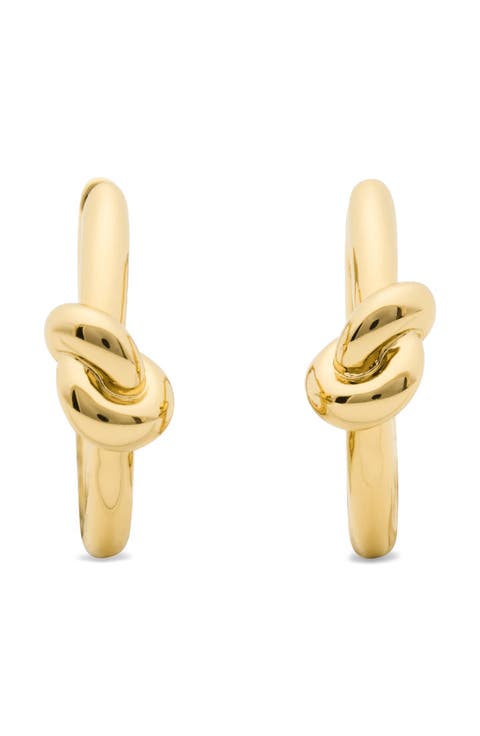 Knotted Huggie Hoop Earrings