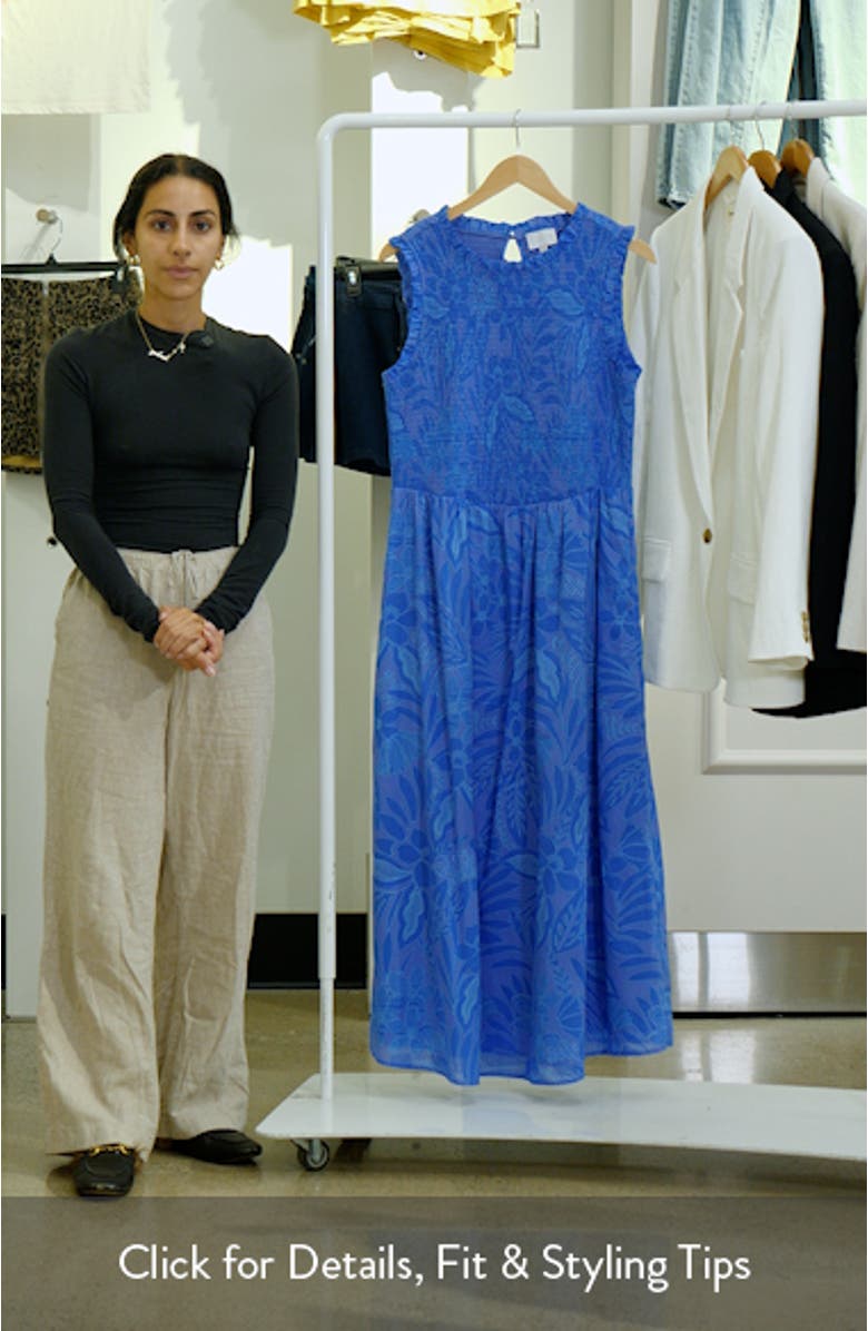 Floral Smocked Midi Dress, sales video thumbnail