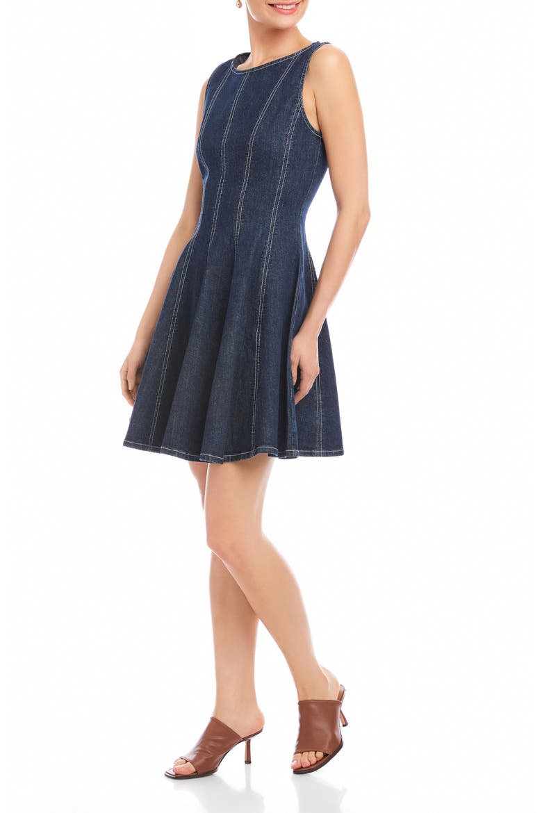 Darla Fit & Flare Denim Minidress, Alternate, color, INDIGO