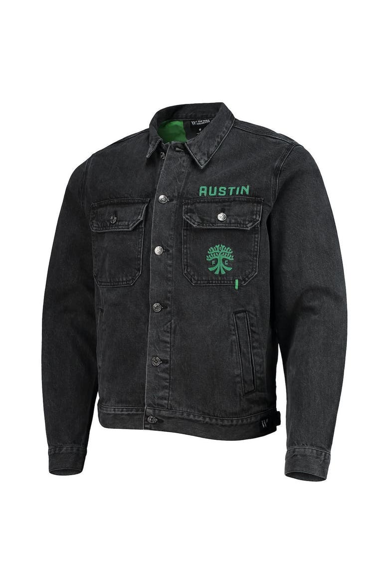 Men's The Wild Collective Black Austin FC Denim Button-Up Jacket, Alternate, color, Black