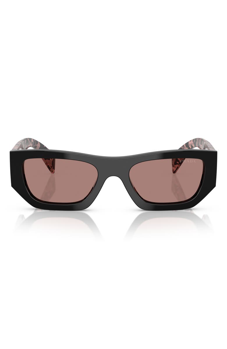 Prada 53mm Pillow Sunglasses, Main, color, Black Brown
