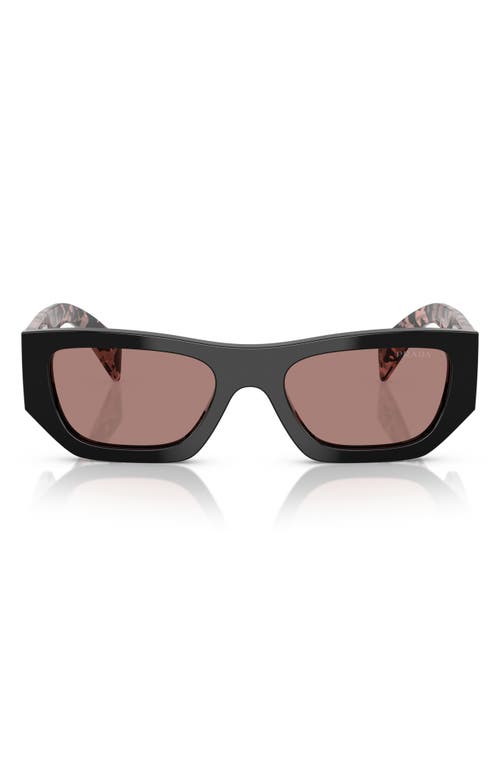 Prada 53mm Pillow Sunglasses In Black Brown