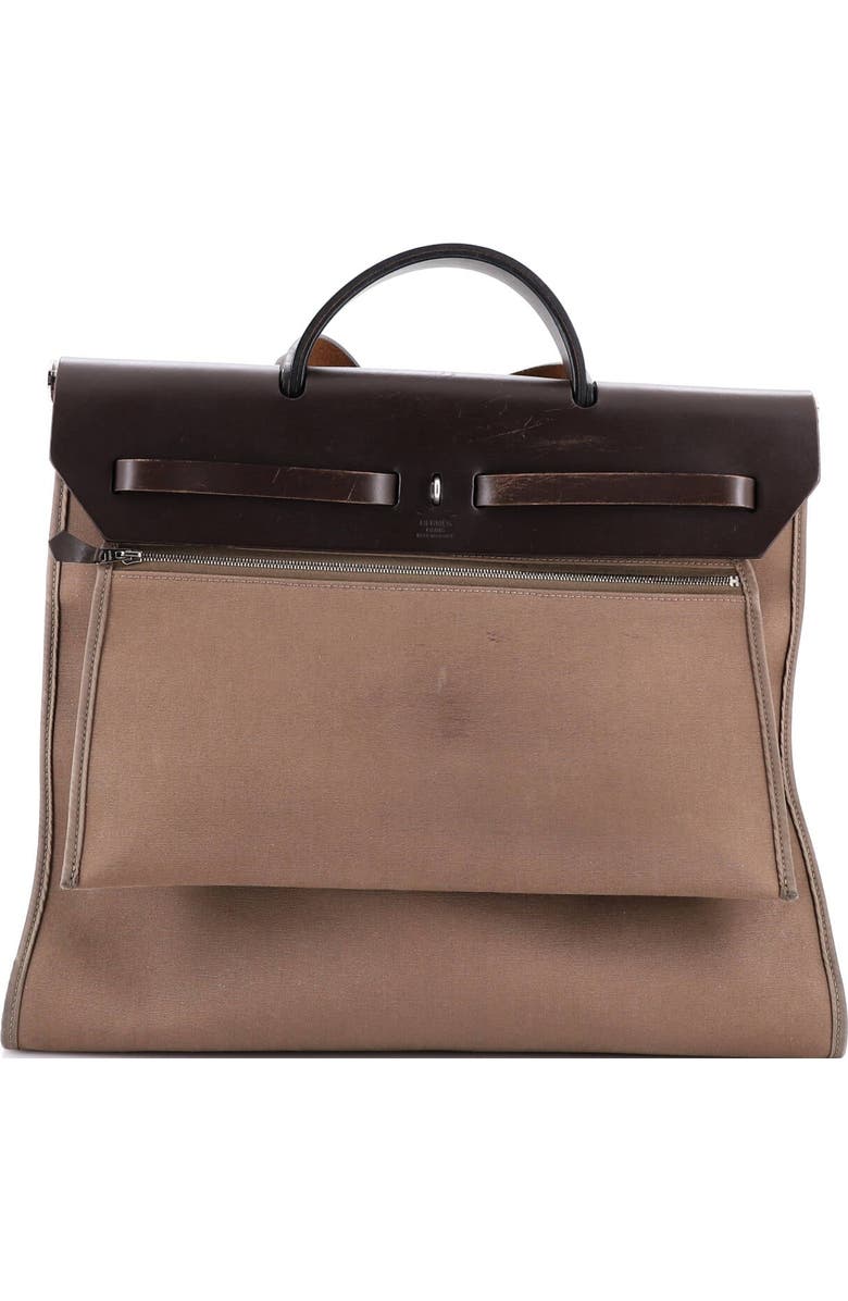 Pre-Owned Hermes Herbag Zip Leather and Toile 39, Alternate, color, Etoupe