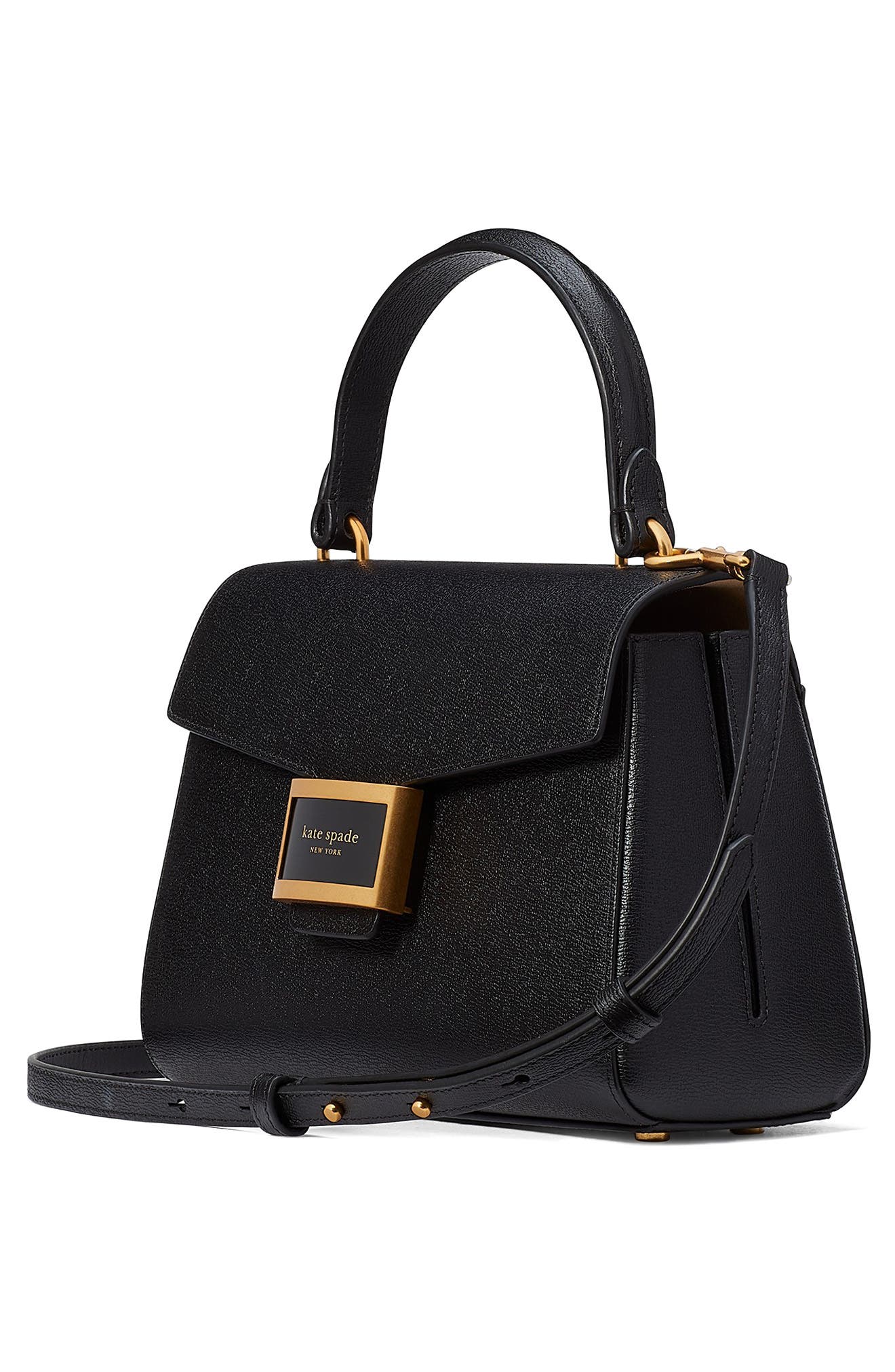 Kate Spade New York small katy textured leather top handle bag, Alternate, color, 