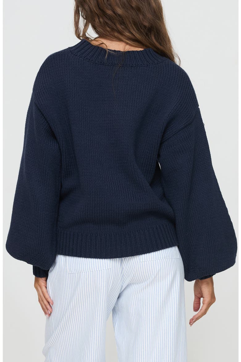 Harmony Balloon Sleeve Sweater, Alternate, color, NAVY