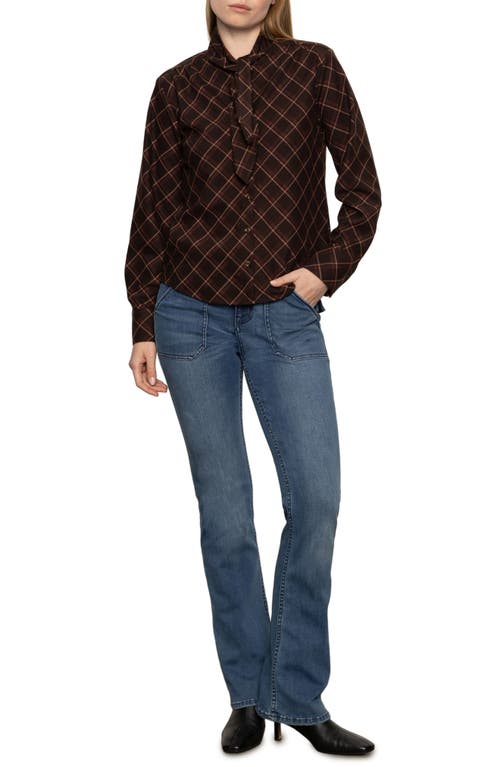 Sanctuary Autumn Plaid Button-up Shirt In Gold
