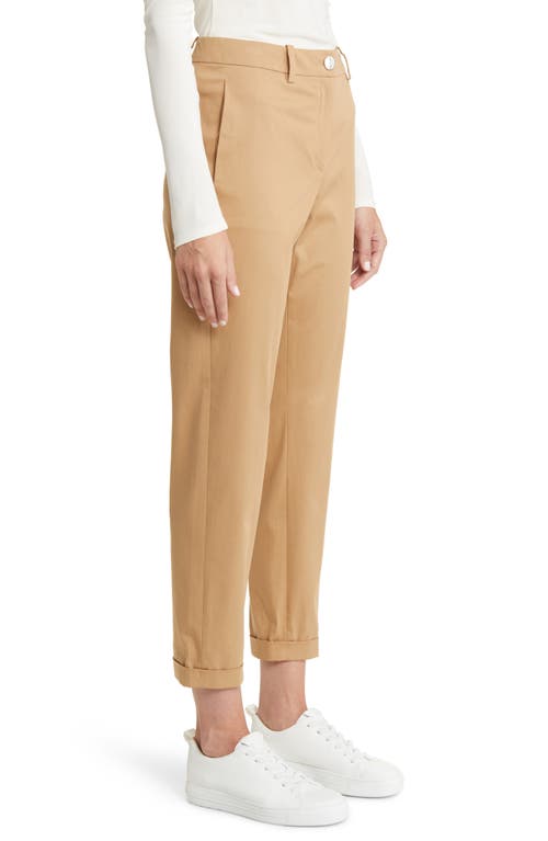 Hugo Boss Tachinoa Stretch Cotton Ankle Pants In Iconic Camel