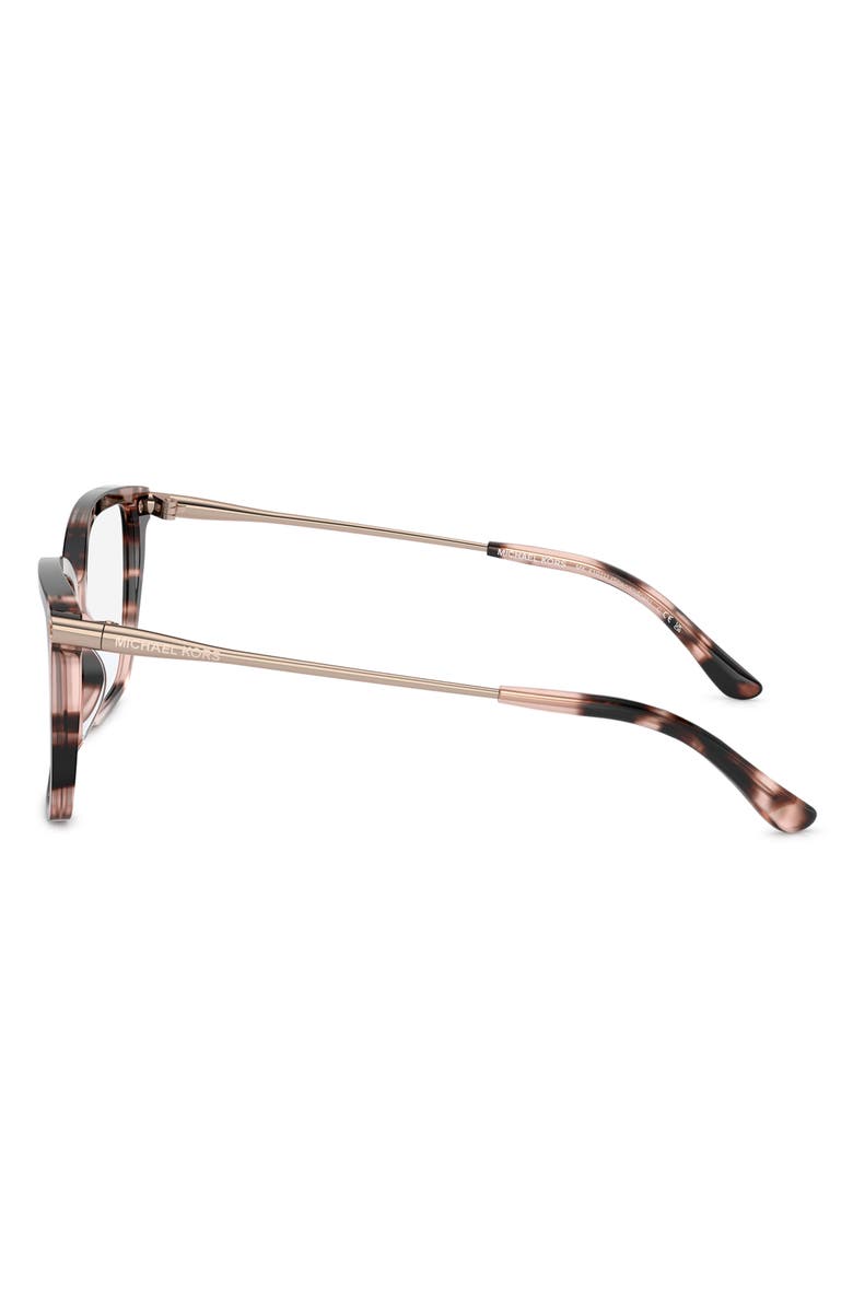 Michael Kors Shenandoah 53mm Square Optical Glasses, Alternate, color, Pink Tortoise
