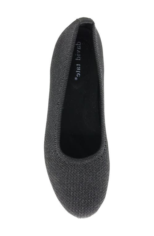 David Tate Runway Ballet Flat In Black Metallic