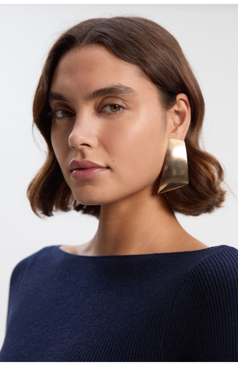 Karen Millen Wool Blend Sheer Knitted Skirt Dress, Alternate, color, Ink