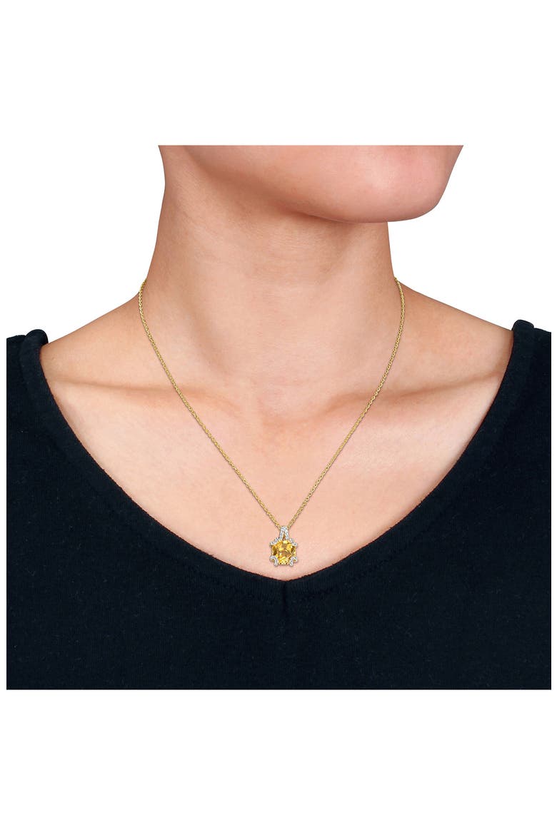 White Topaz & Semiprecious Stone Pendant Necklace, Alternate, color, YELLOW
