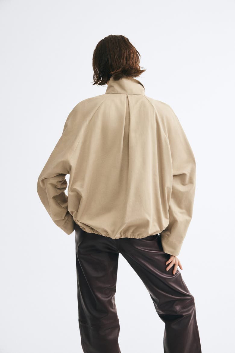 Oversized Funnel-Collar Jacket, Alternate, color, Beige