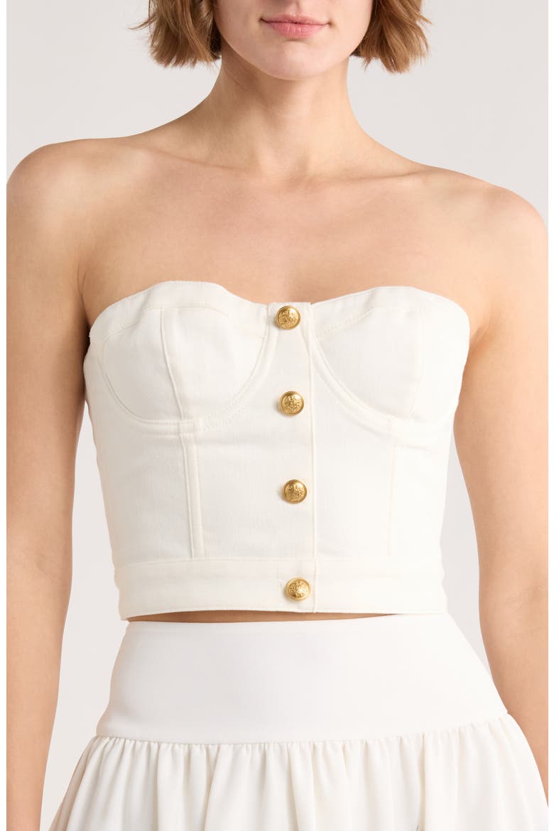 Hensley Button Front Bustier, Main, color, OFF WHITE